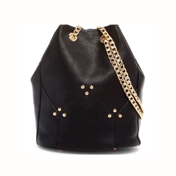 Bucket Style Black Handbag Gold Hardware - Picture 5 of 5